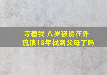 等着我 八岁被拐在外流浪18年找到父母了吗